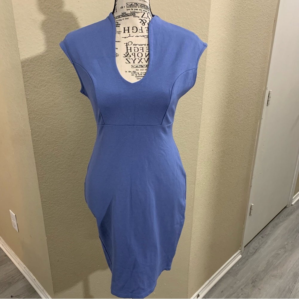 AKIRA Royal Blue Cap Sleeve Midi Dress